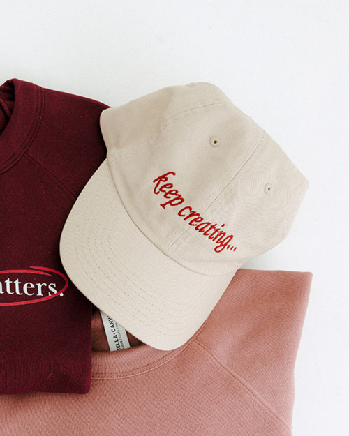 Embroidered "Keep Creating" Baseball Cap