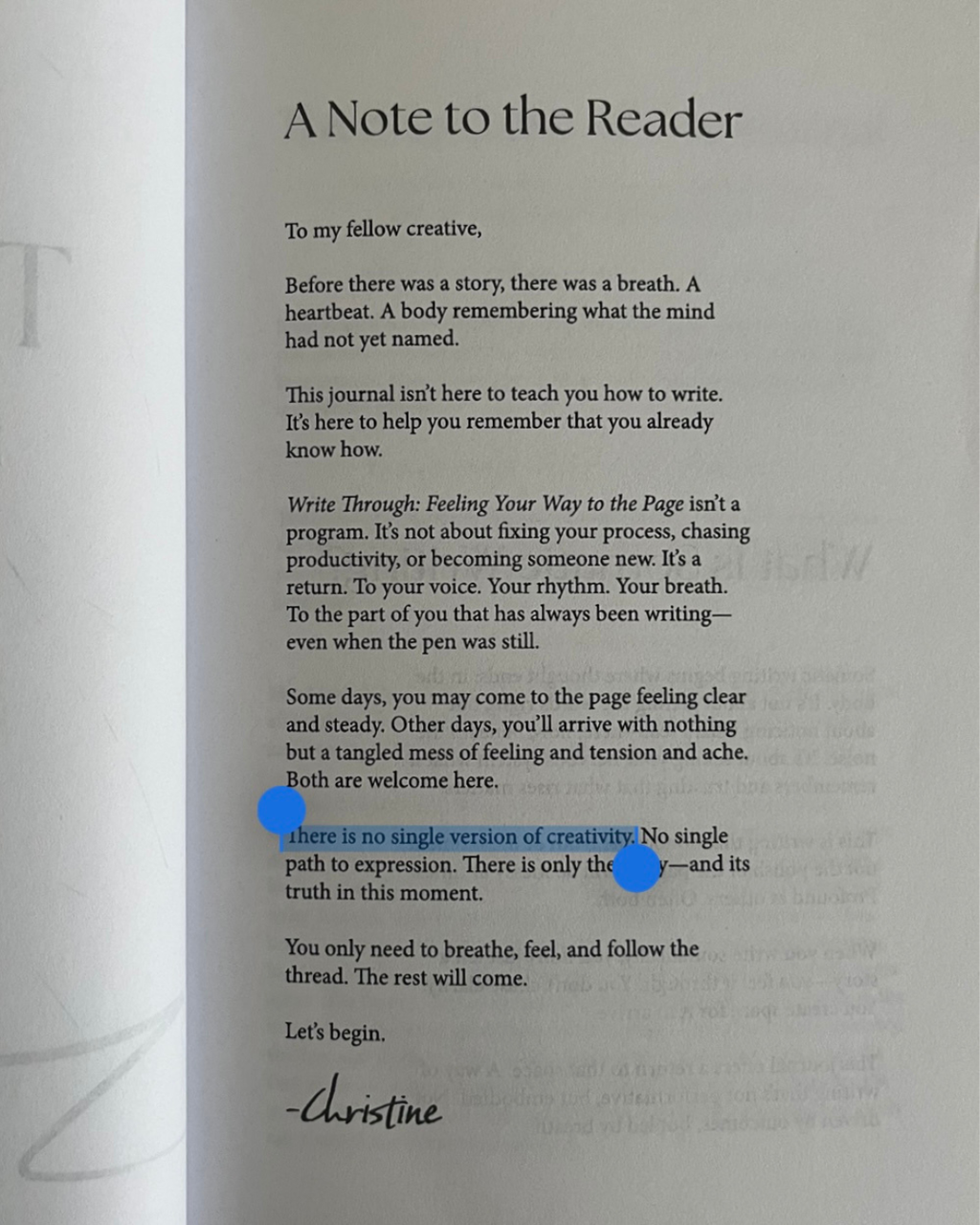 Write Through: Feeling Your Way to the Page (1st Ed)